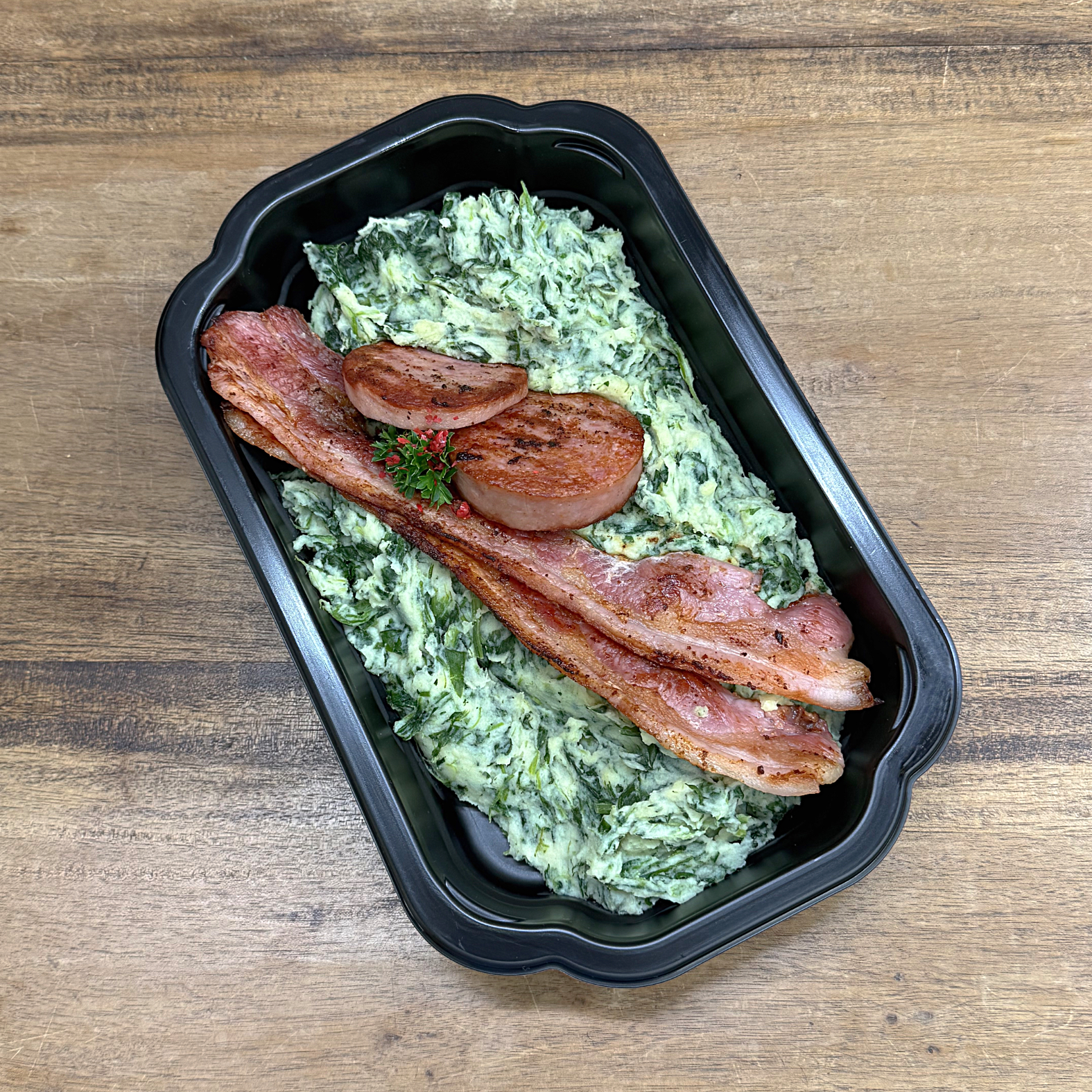 Spinaziepuree met spek